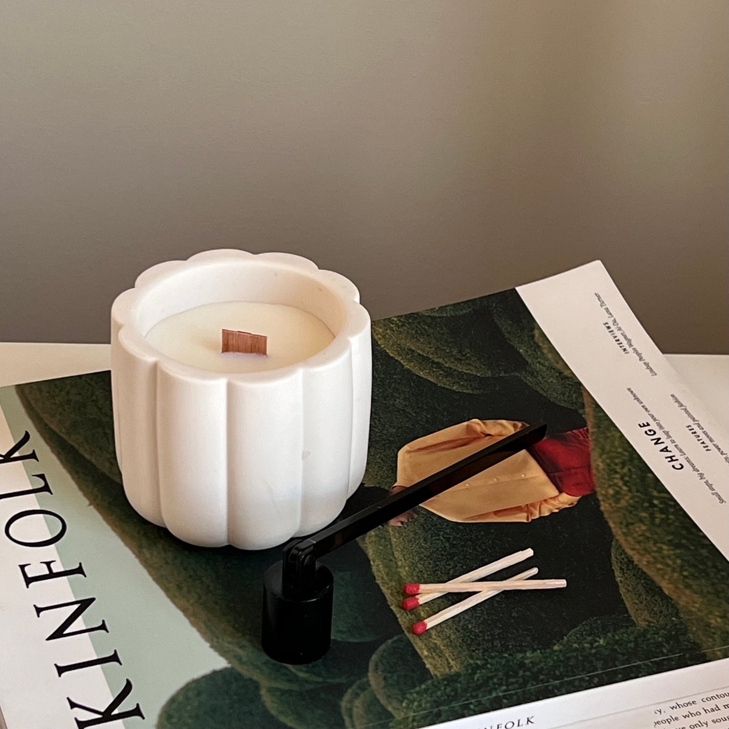 Flower Jar Soy Wax Wood Wick Candle