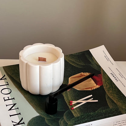 Flower Jar Soy Wax Wood Wick Candle