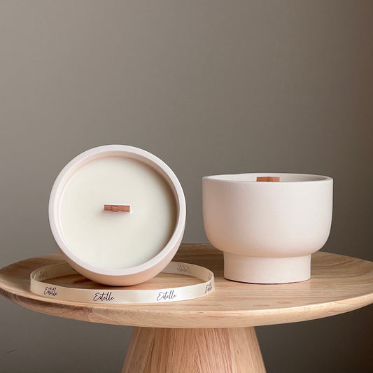 Vase Jar Soy Wax Wood Wick Candle