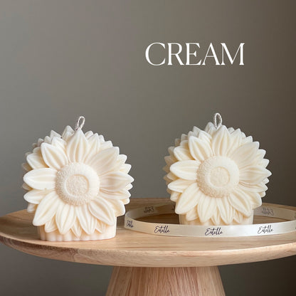 Sunflower Candle | Trendy Summer Handmade Decorative Candle | Pillar Shaped Candle |Aesthetic Interior Decoration |Unique Vegan Candle