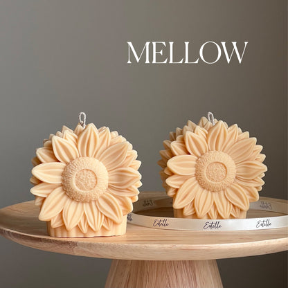 Sunflower Candle | Trendy Summer Handmade Decorative Candle | Pillar Shaped Candle |Aesthetic Interior Decoration |Unique Vegan Candle