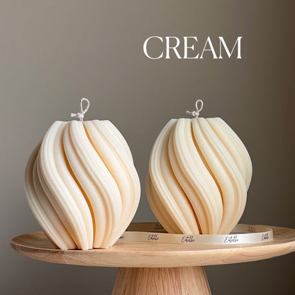 Huge Swirl Candle | Unscented Decorative Candle | Pillar Soy Wax Candle | Aesthetic Interior Decoration | Gift for Her| Unique Candle