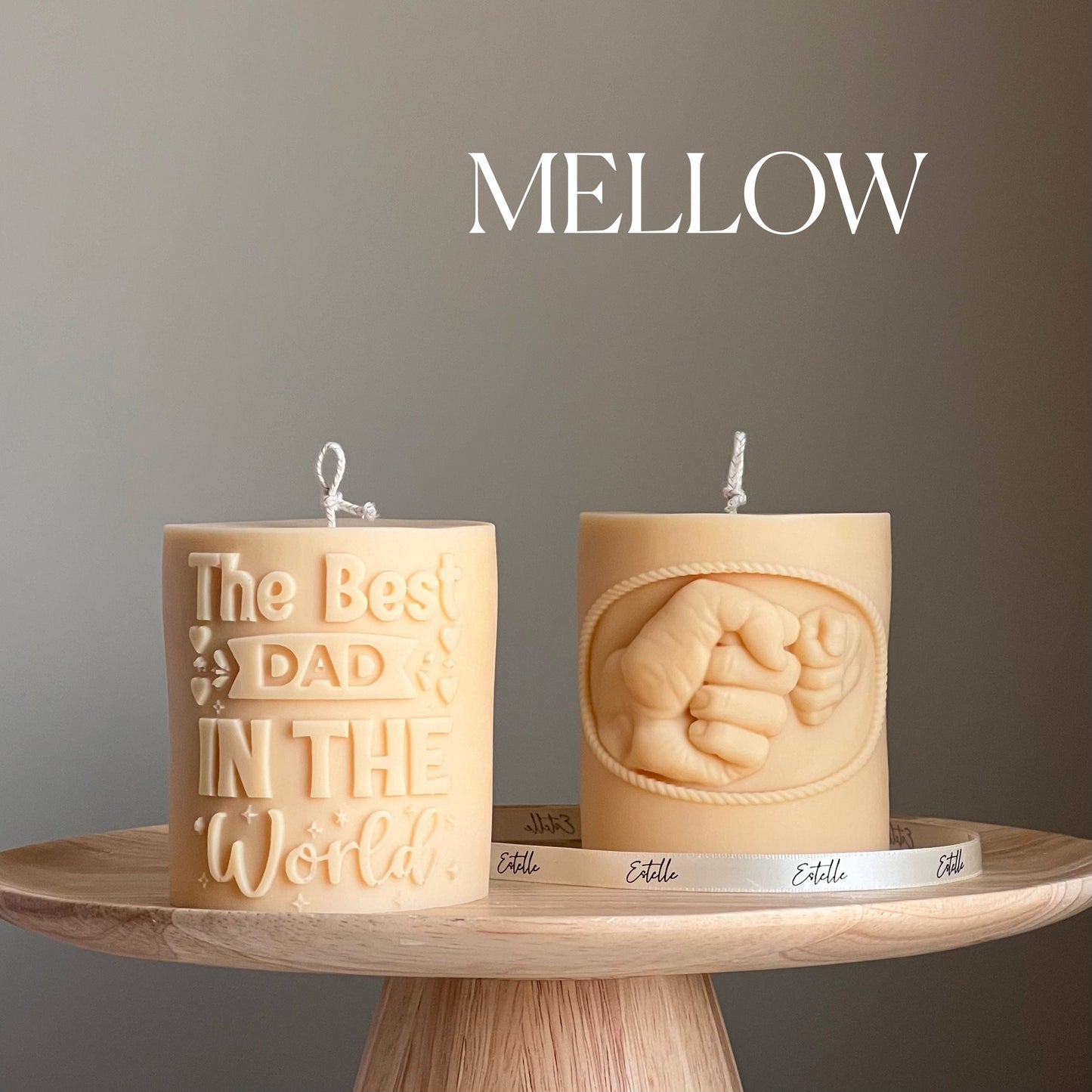 Best Dad Candle | Sculptural Pillar Candle | Father's Day Gift | Custom Color Scent |Aesthetic Vegan Soy Wax Pillar Candle| Handmade Gift