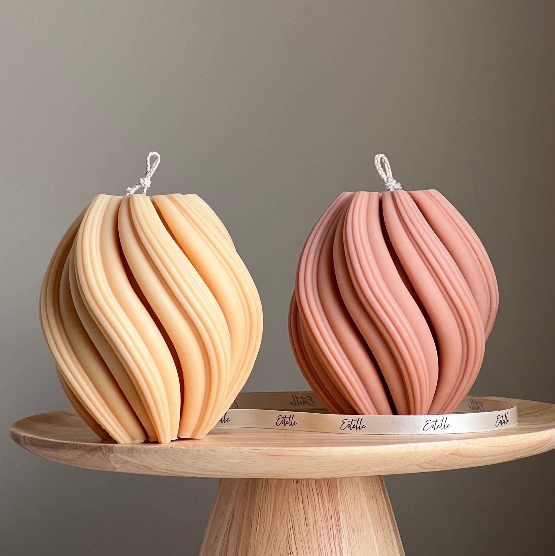 Huge Swirl Candle | Unscented Decorative Candle | Pillar Soy Wax Candle | Aesthetic Interior Decoration | Gift for Her| Unique Candle