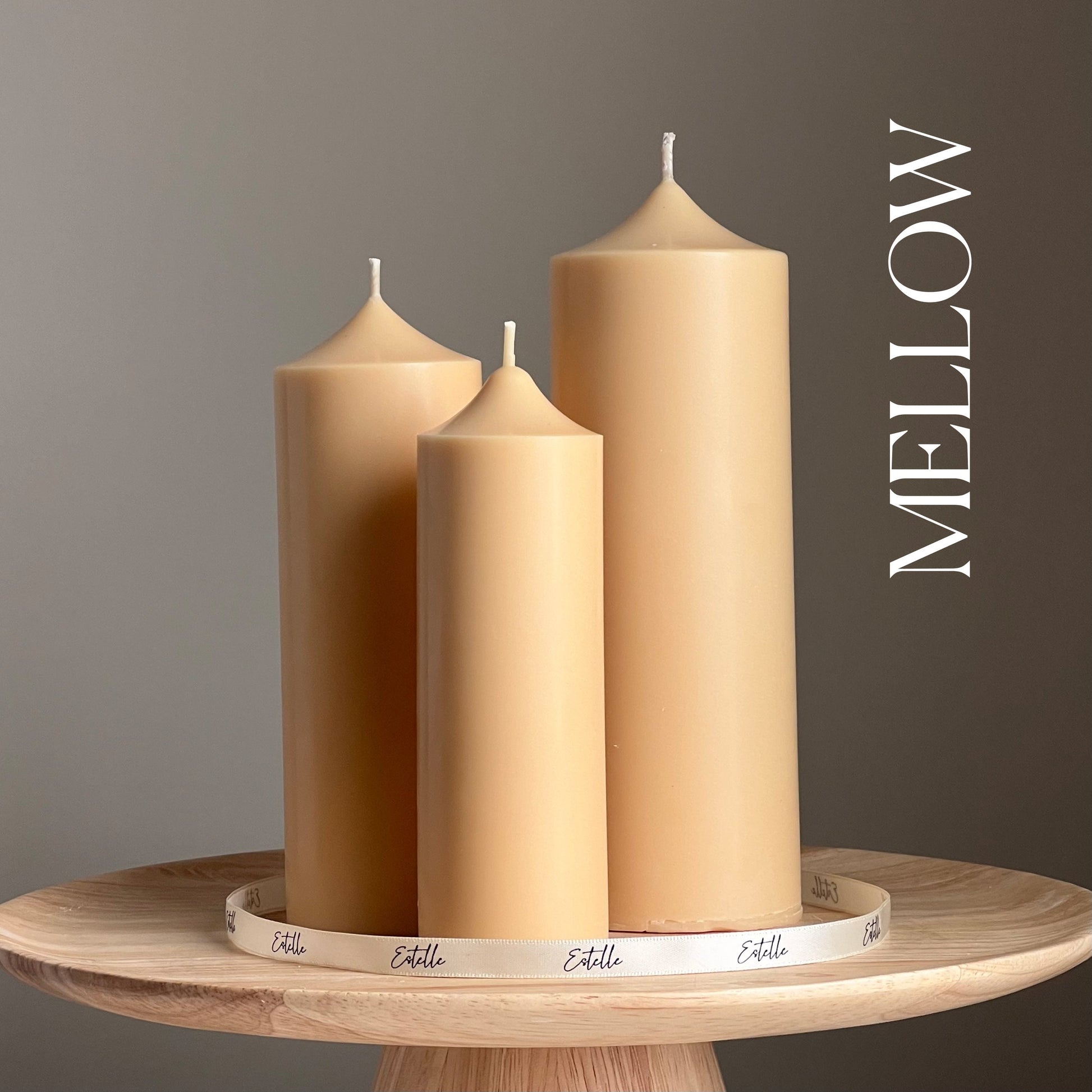 Handmade Soy Wax Pillar Candle: Unscented Decorative Candle