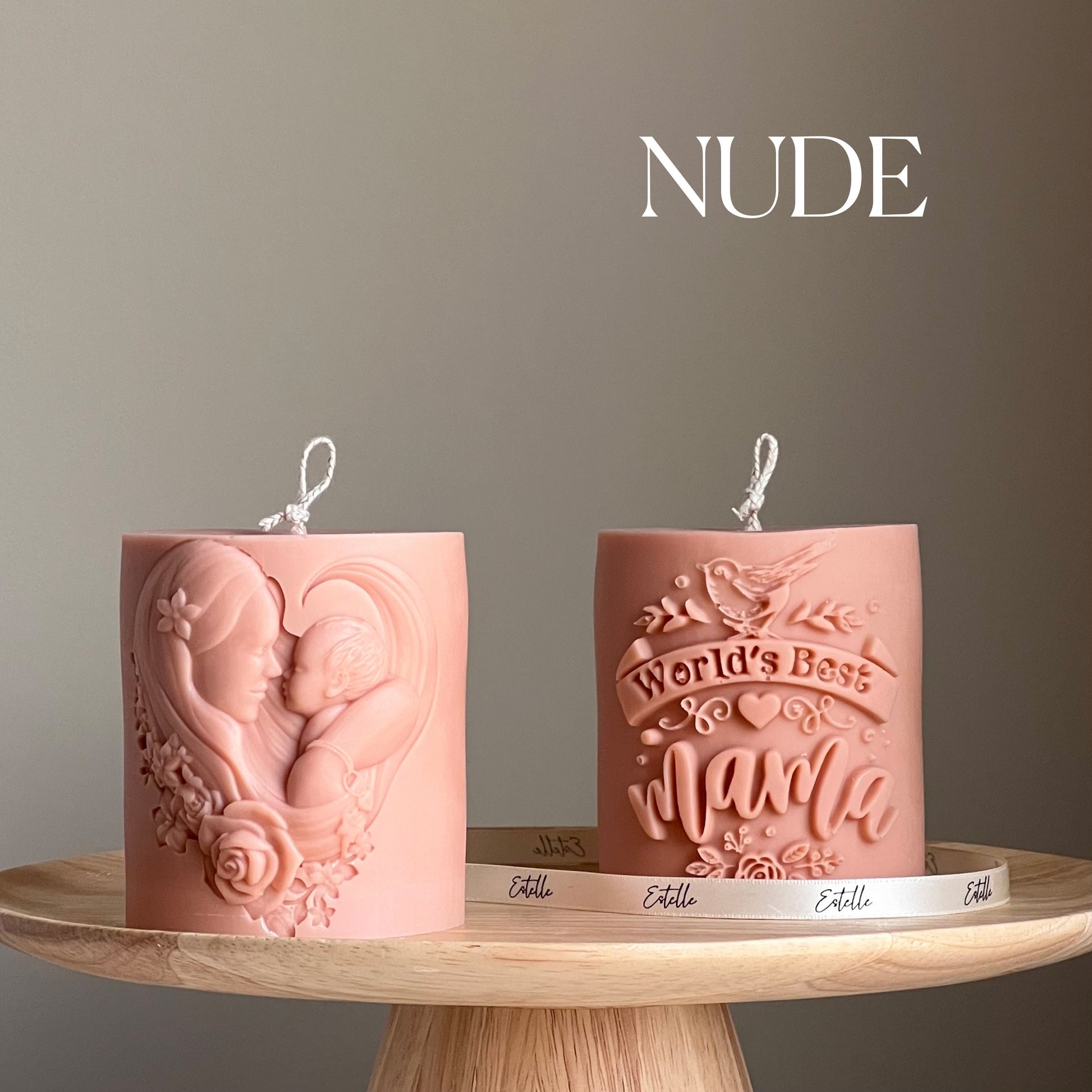 Best Mama Candle | Sculptural Pillar Candle | Mother's Day Gift | Custom Color Scent |Aesthetic Vegan Soy Wax Pillar Candle| Handmade Gift