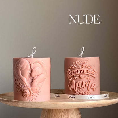 Best Mama Candle | Sculptural Pillar Candle | Mother's Day Gift | Custom Color Scent |Aesthetic Vegan Soy Wax Pillar Candle| Handmade Gift
