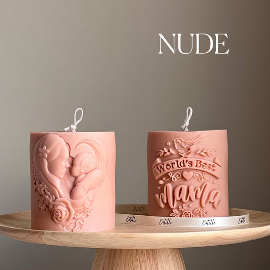 Best Mama Candle | Sculptural Pillar Candle | Mother's Day Gift | Custom Color Scent |Aesthetic Vegan Soy Wax Pillar Candle| Handmade Gift