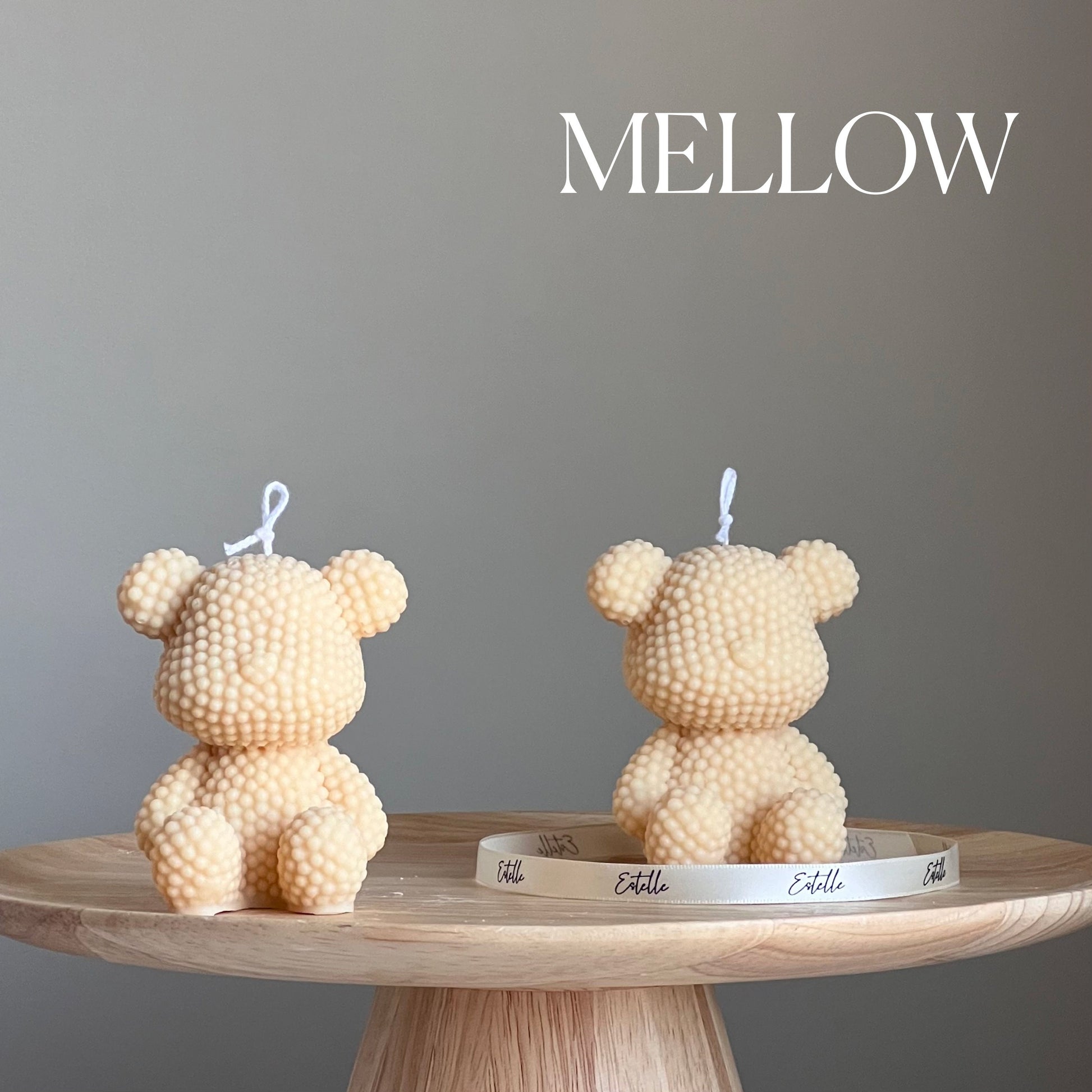 Teddy Bear Candle | Cute Decorative Pillar | Nursery Decor | Soy Wax Vegan Candle | Baby Shower Gift | Unique Candle | Unsented Soy Candle |