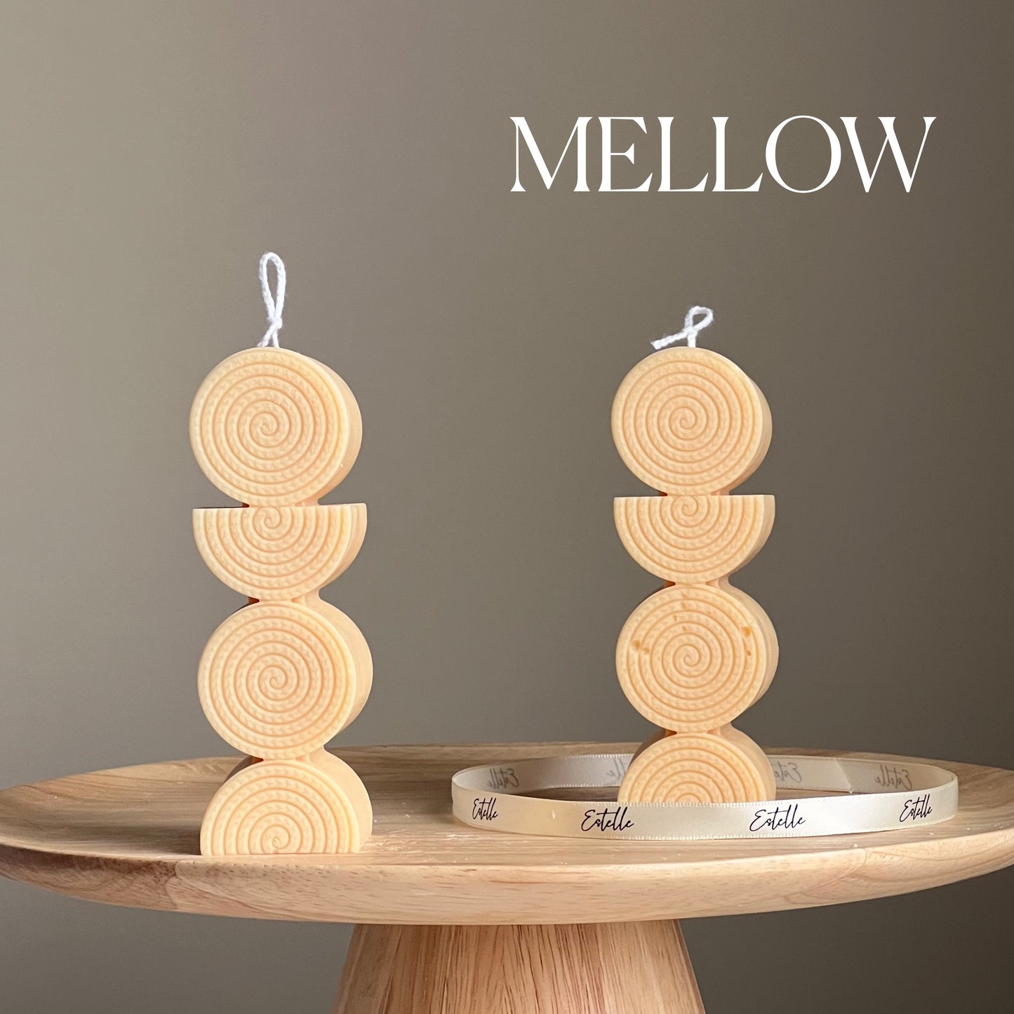 Sculptural Soy Pillar Candle: Minimalist Home Decor