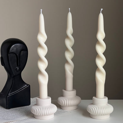 Ribbed Minimal Candlestick Holder