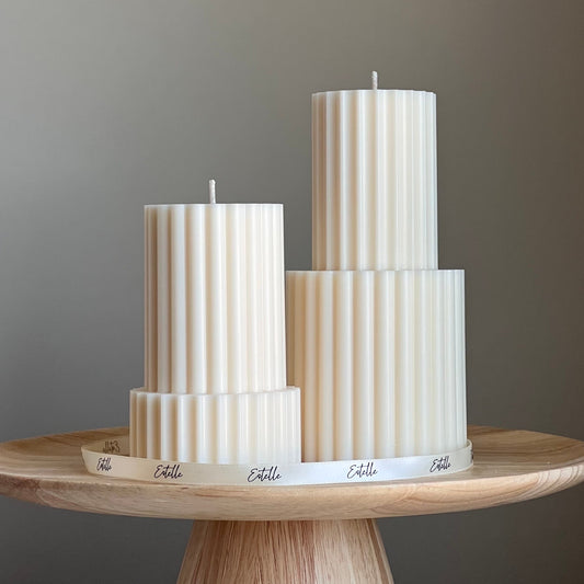 Ribbed Pillar Candle
