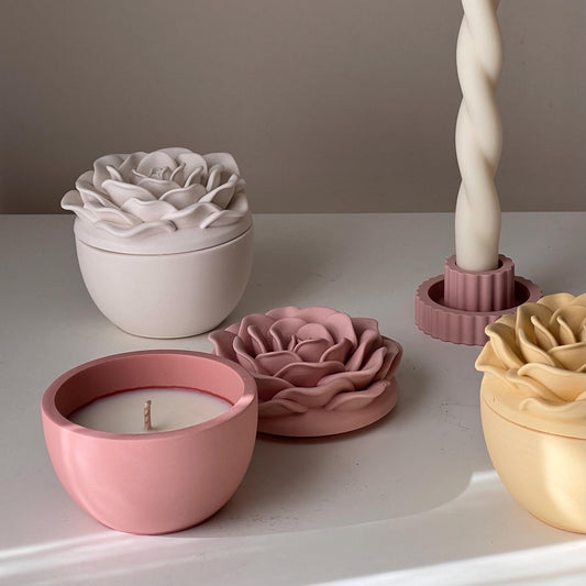 Rose Flower Jar Soy Wax Candle