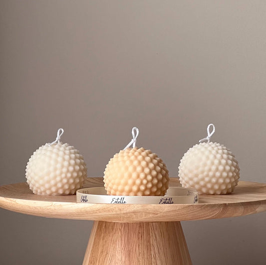 Dotted Ball Candle | Soy Wax Candle | Ball Candle | Aesthetic Home Decor | Unique Gift | Cute Candle | Wedding Favor | Unscented Candles