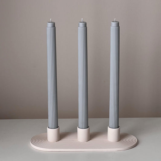 Minimal Geometric Candlestick Holder for 3 Candles | Taper Candle Holder | Wedding Decor | Jesmonite Decor| Candlestick Holder| Dinner Decor