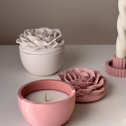 Rose Flower Jar Soy Wax Candle