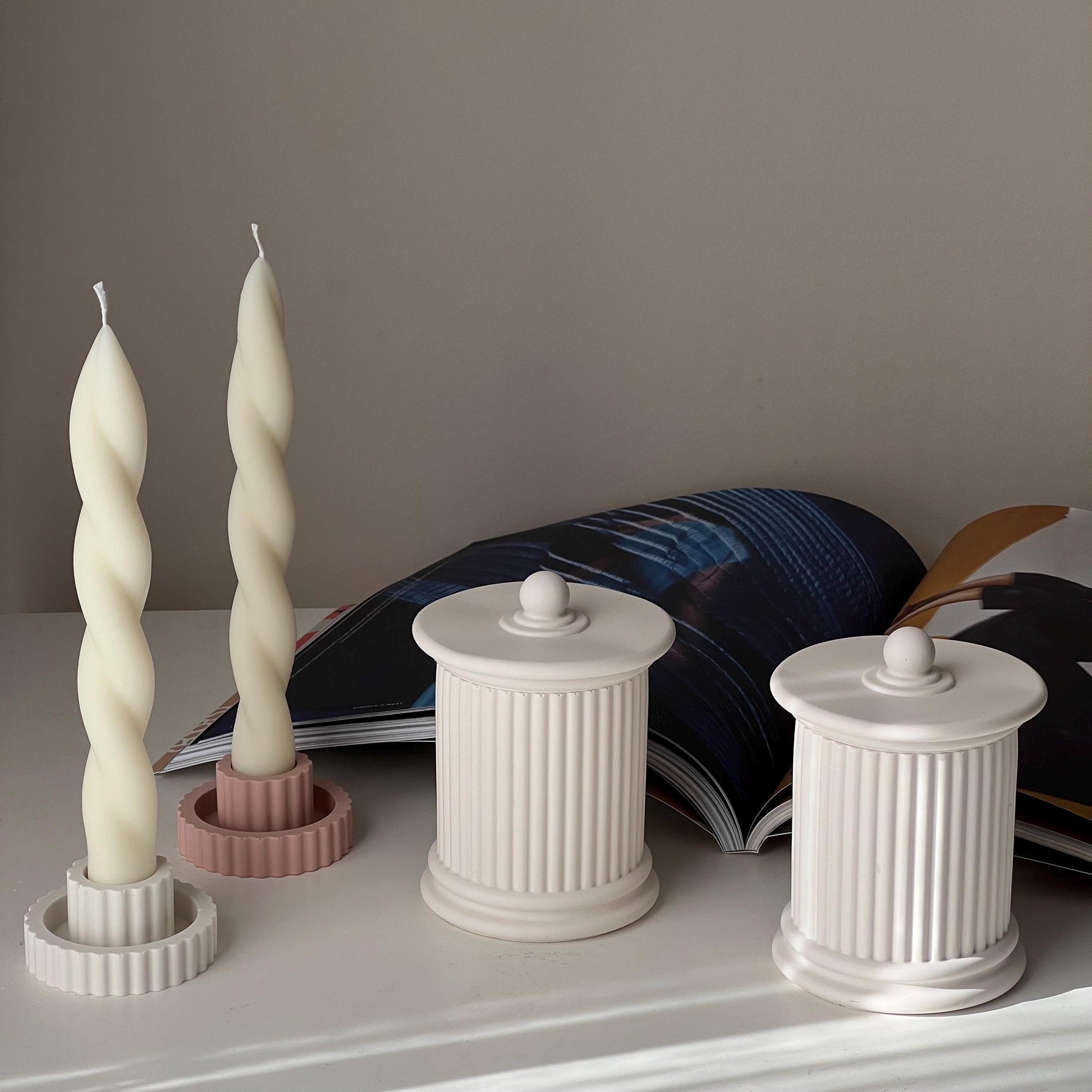 Ribbed Candlestick Holder