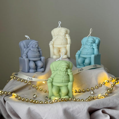 Cute Sitting Santa Candle