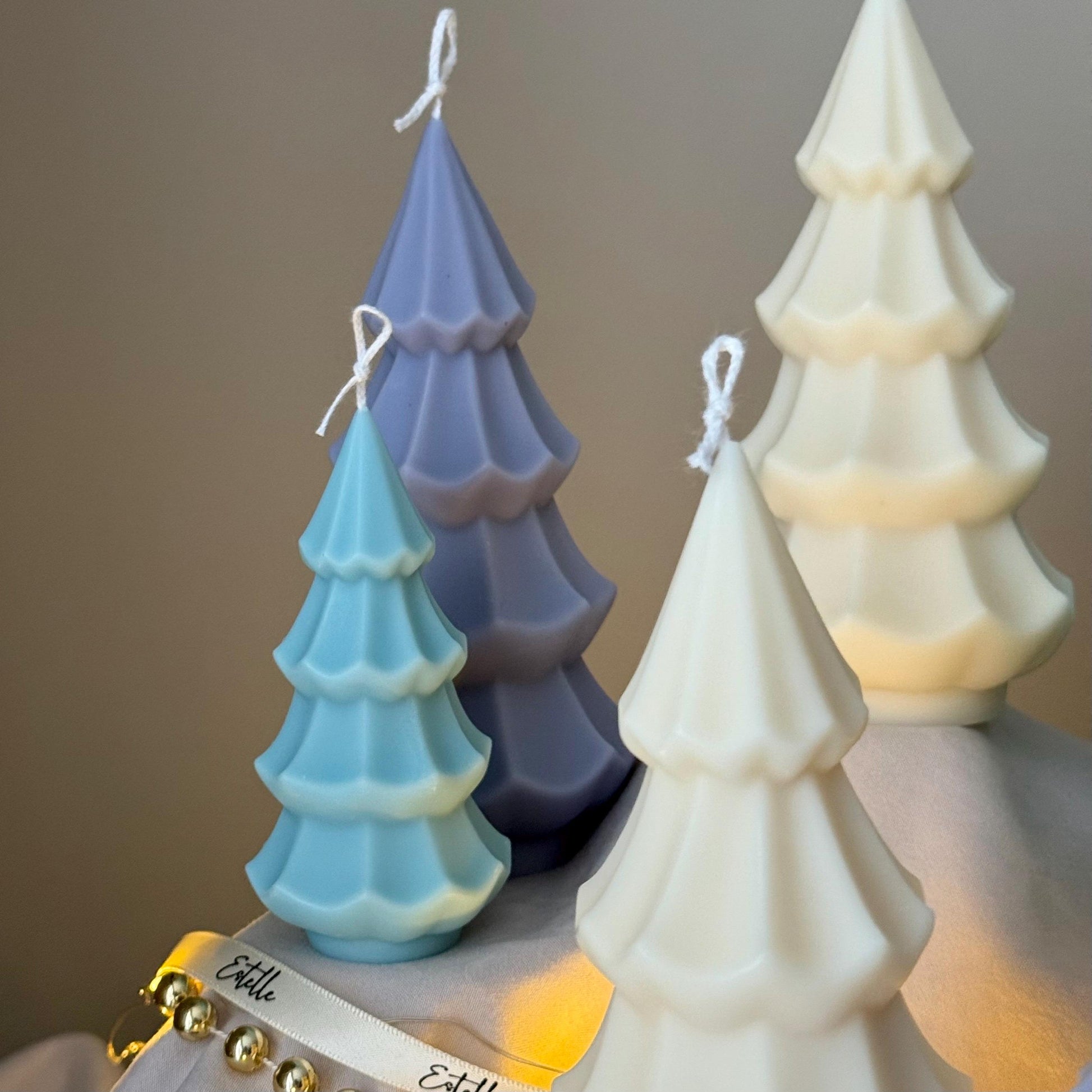 Ribbed Christmas Tree Candle