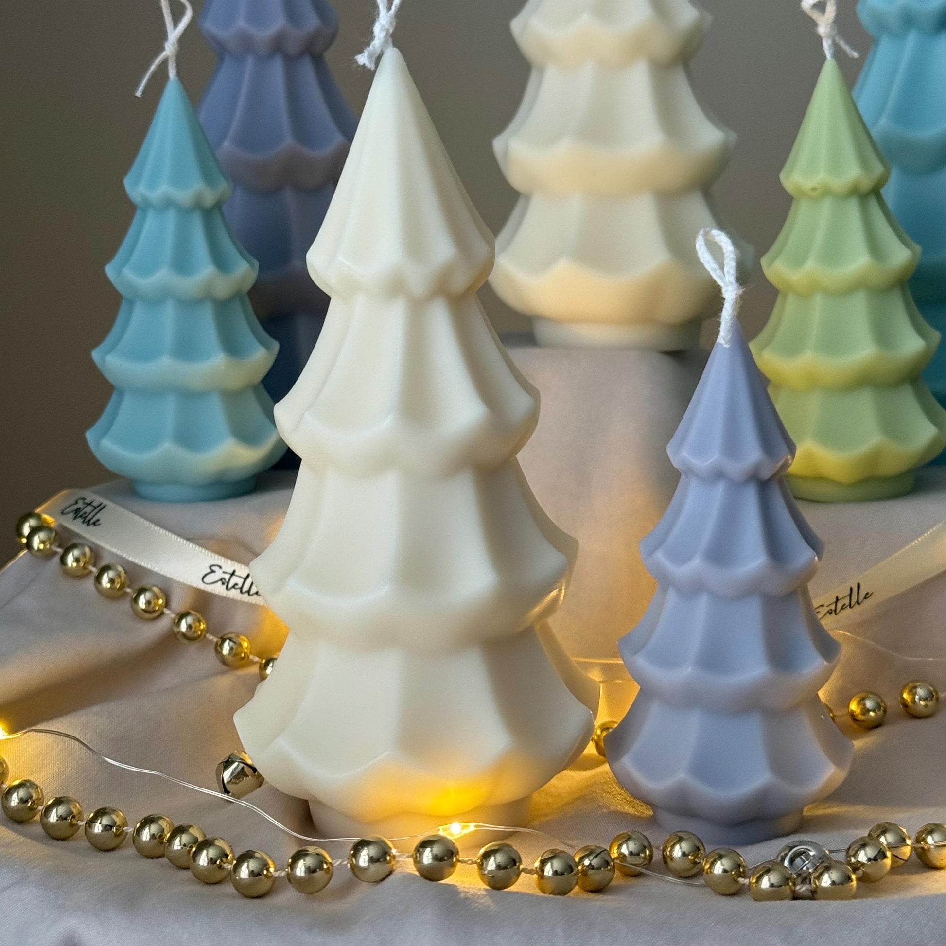 Ribbed Christmas Tree Candle