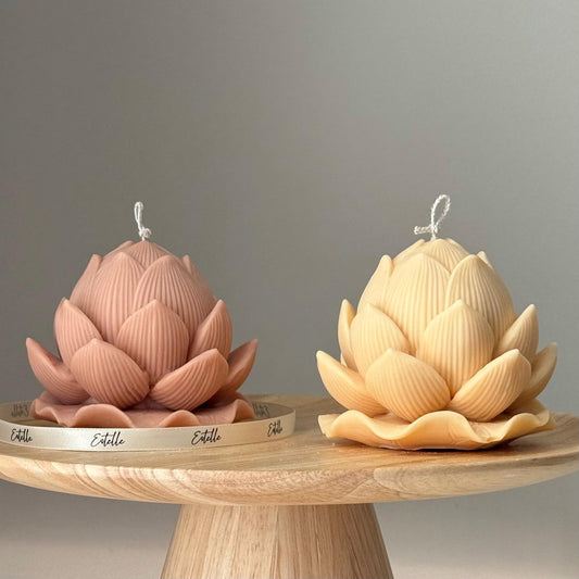 Huge Lotus Candle| Handmade Gift Candle| Unique Candle| Soy Candle| Hand Poured Sculptural Art| Gift for Her| Housewarming Gift