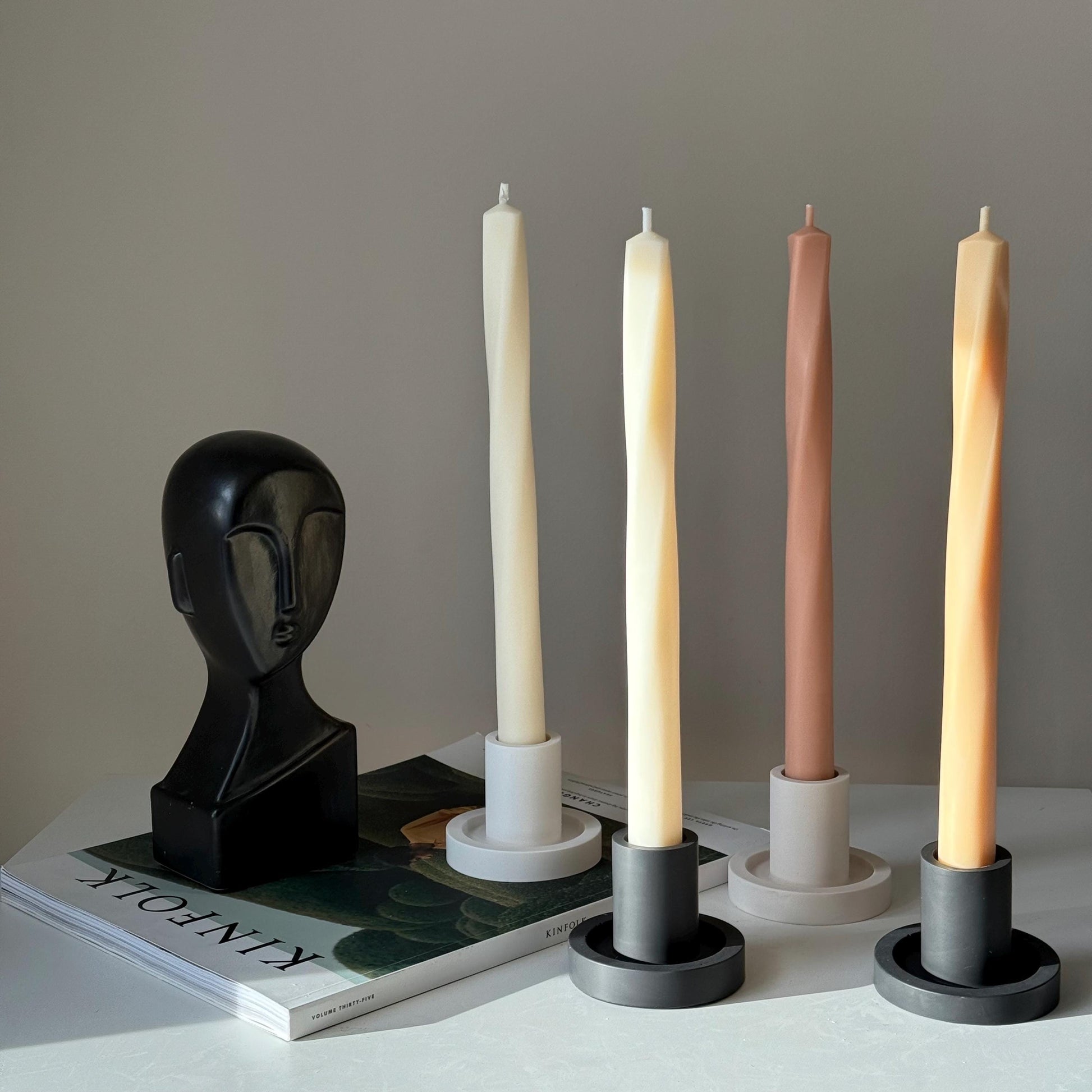 Greko Column Thin Swirl Candle