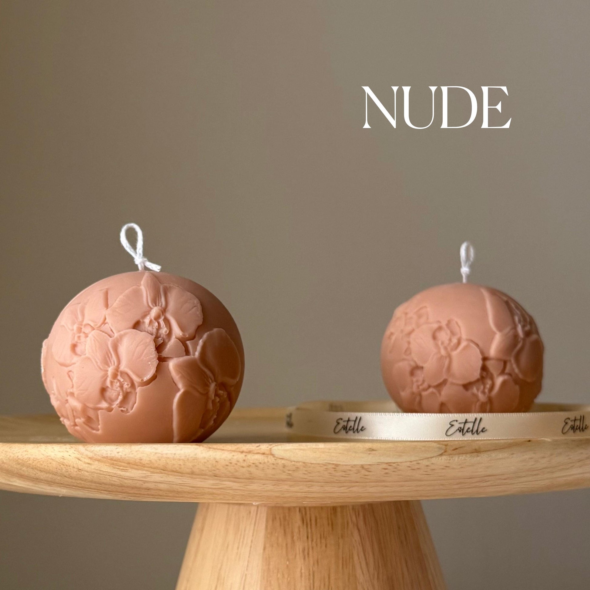 Orchid Soy Candle Ball | Handmade Floral Home Decor