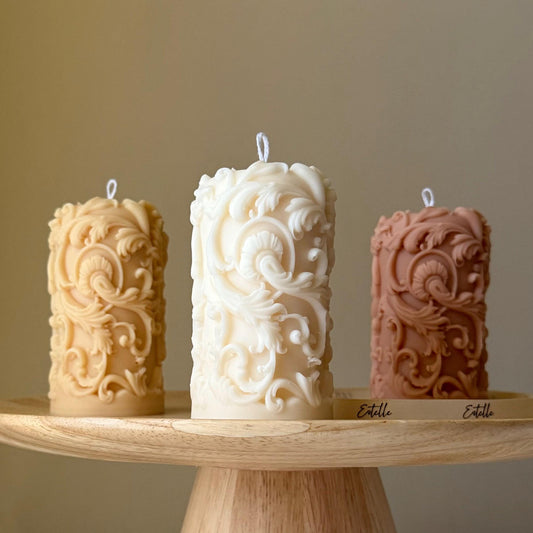 Vintage Lace Pillar Candle