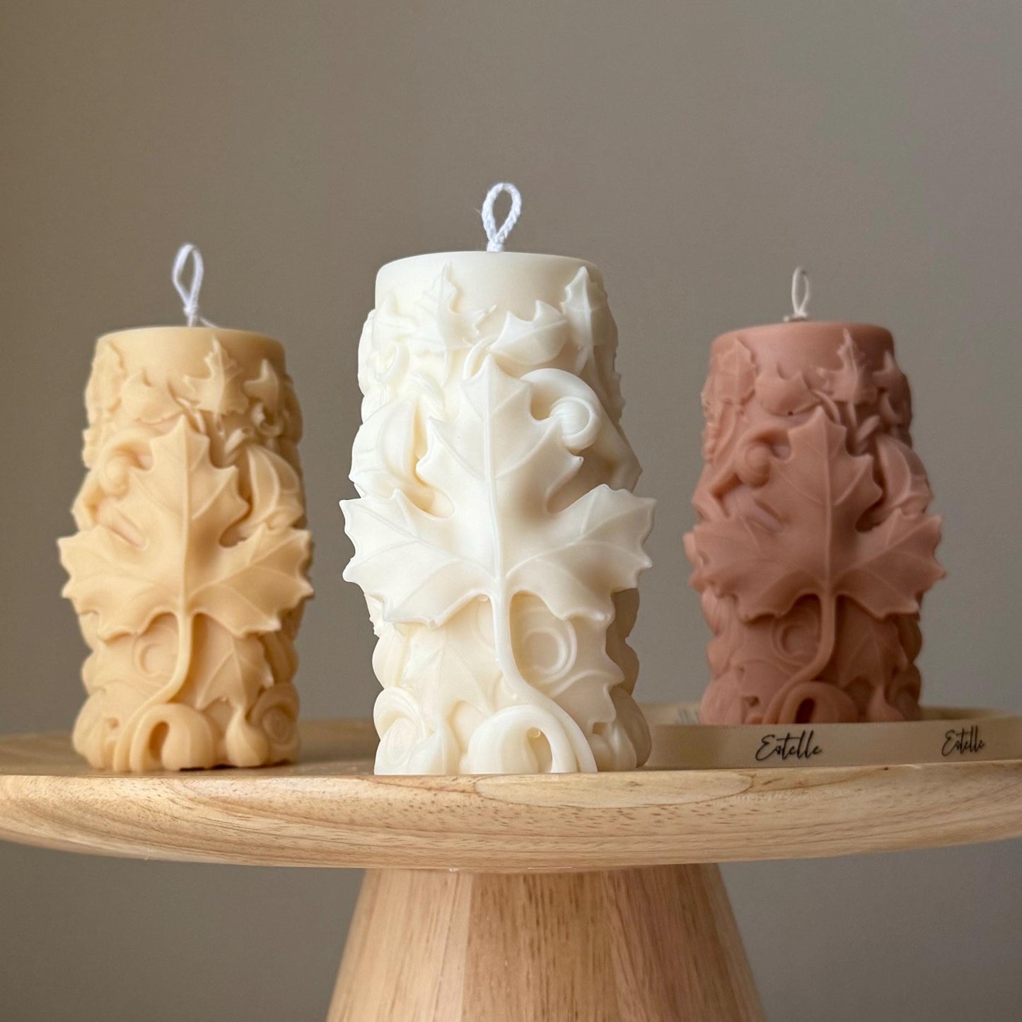 Maple Leaf Pillar Candle