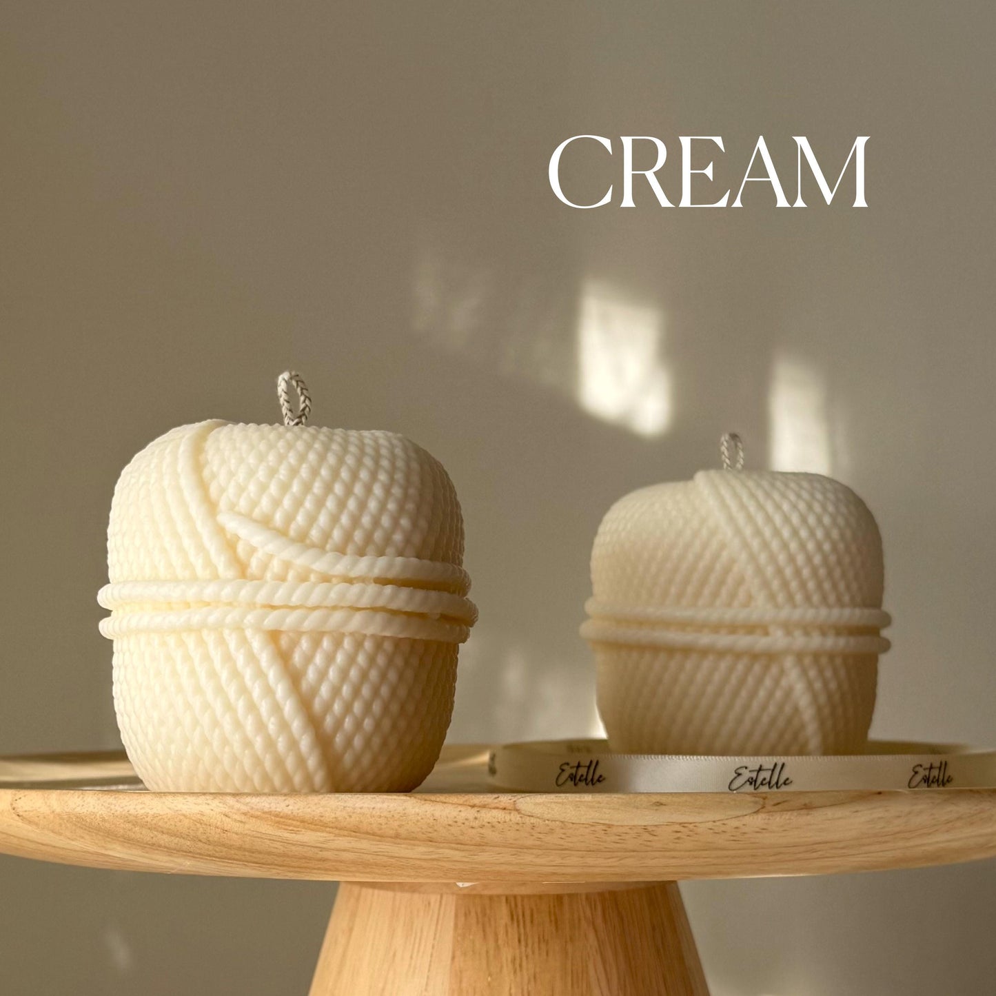Knitting Wool Soy Candle: Handmade Pillar Candle, Home Decor