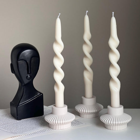 Ribbed Minimal Candlestick Holder