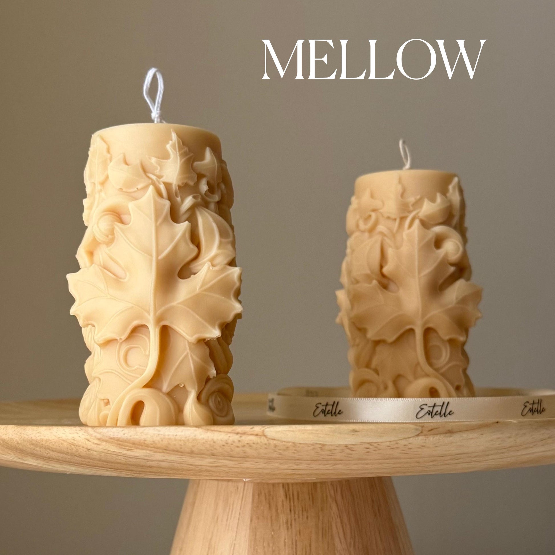 Maple Leaf Pillar Candle