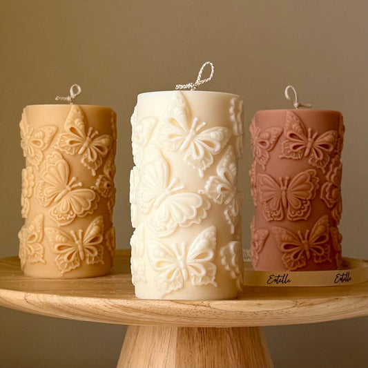 Butterflies Pillar Candle