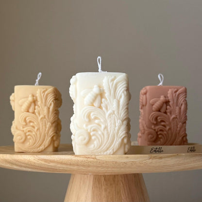 Bees Pillar Candle