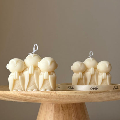 Cute Monks Candle| Shaped Soy Candle| New Home Gift Idea| Soy Wax Handmade Gift| Cute Home Decor| Sculptural Candle| Trendy Decoration