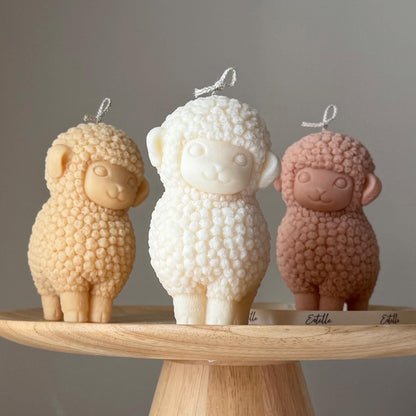 Cute Sheep Pillar Candle