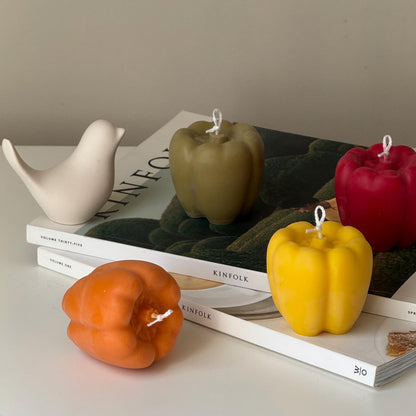 Bell Pepper Shaped Candle | Veggie Candle | Scented Candle | Soy Wax Vegan Candle | Pillar Candles | Minimalist Decor| Housewarming Gift