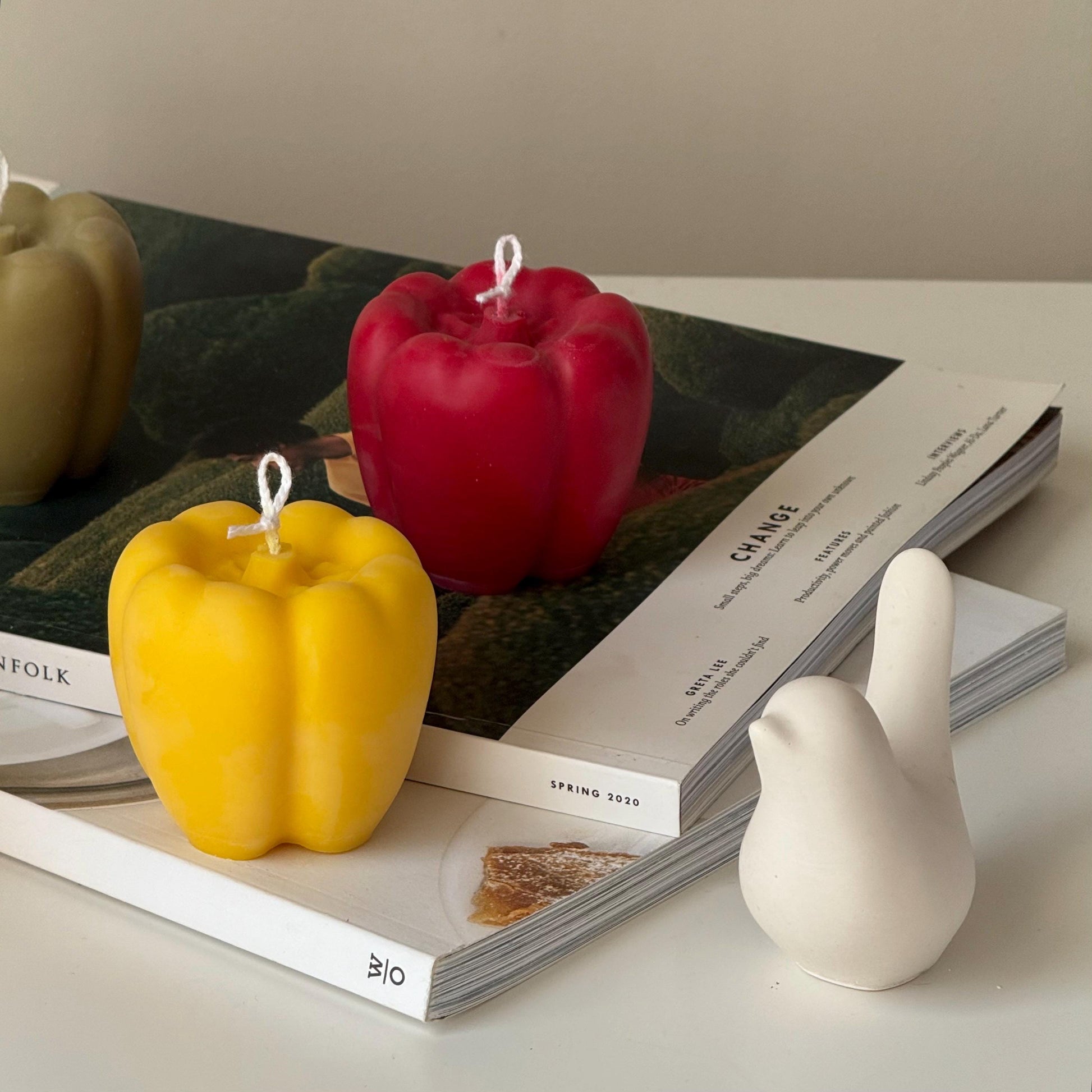 Bell Pepper Shaped Candle | Veggie Candle | Scented Candle | Soy Wax Vegan Candle | Pillar Candles | Minimalist Decor| Housewarming Gift