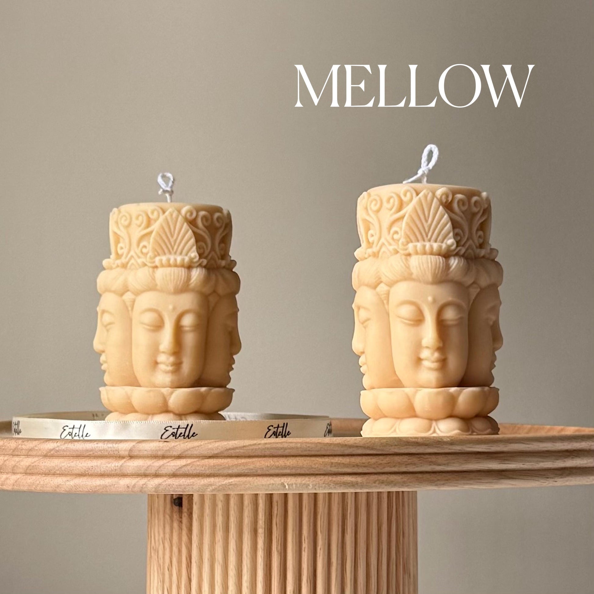 Buddha Face Pillar Candle| Shaped Soy Candle| New Home Gift Idea| Handmade Gift| House Warming Gift| Home Decor| Pillar Candle| Table Decor