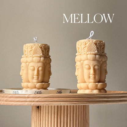 Buddha Face Pillar Candle| Shaped Soy Candle| New Home Gift Idea| Handmade Gift| House Warming Gift| Home Decor| Pillar Candle| Table Decor