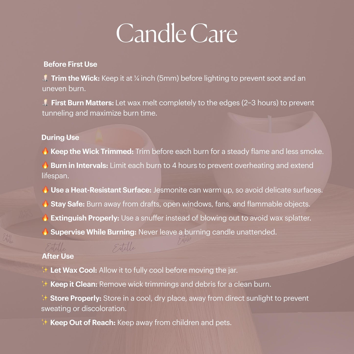 Carnation Flower Soy Wax Candle in Jesmonite Jar: Handmade Scented Candle
