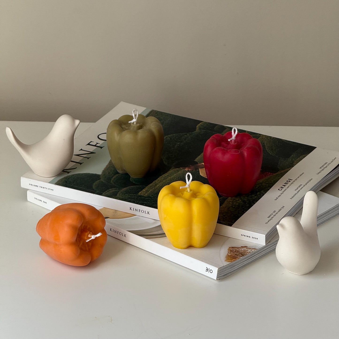 Bell Pepper Shaped Candle | Veggie Candle | Scented Candle | Soy Wax Vegan Candle | Pillar Candles | Minimalist Decor| Housewarming Gift