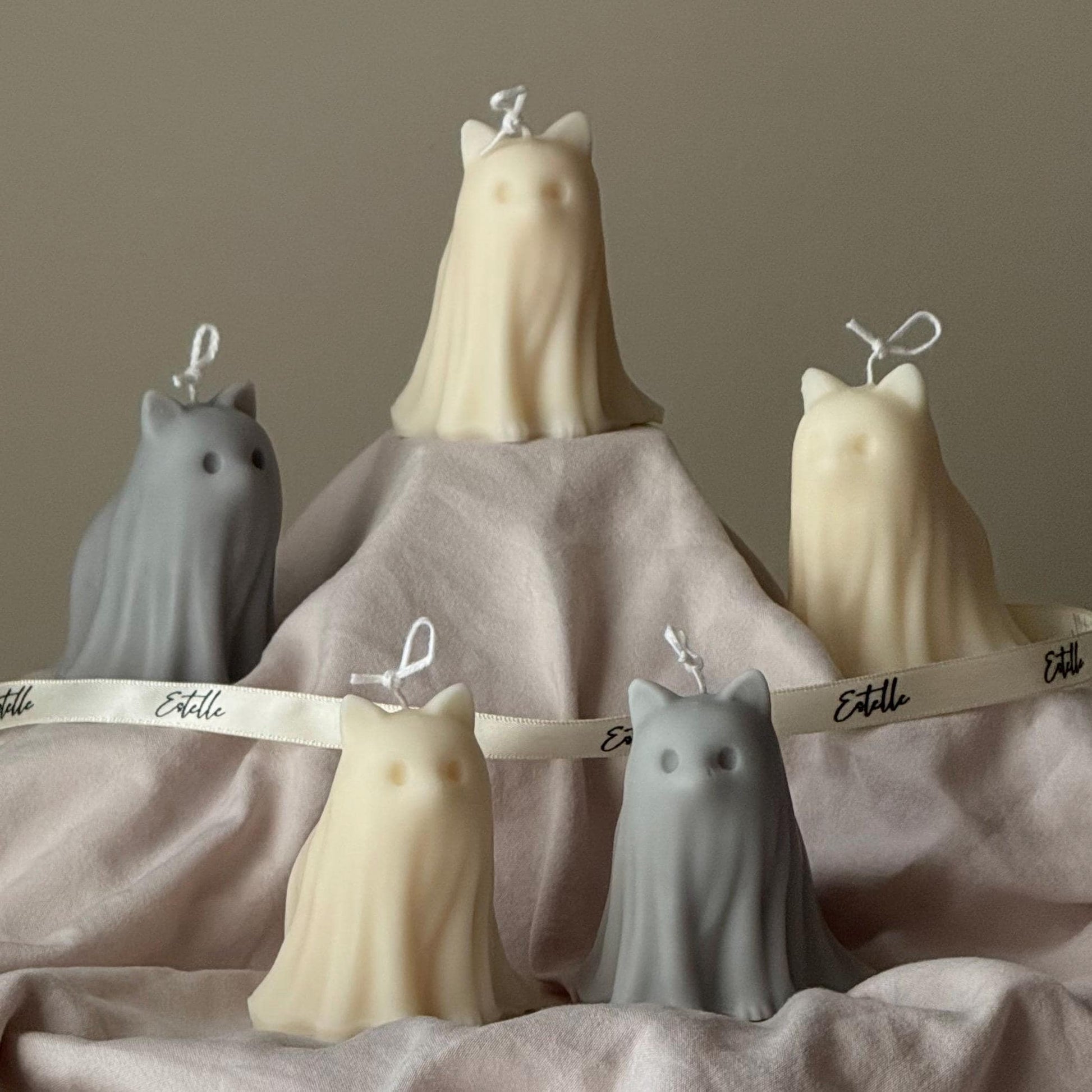 Cute Halloween Cat Ghost Candle