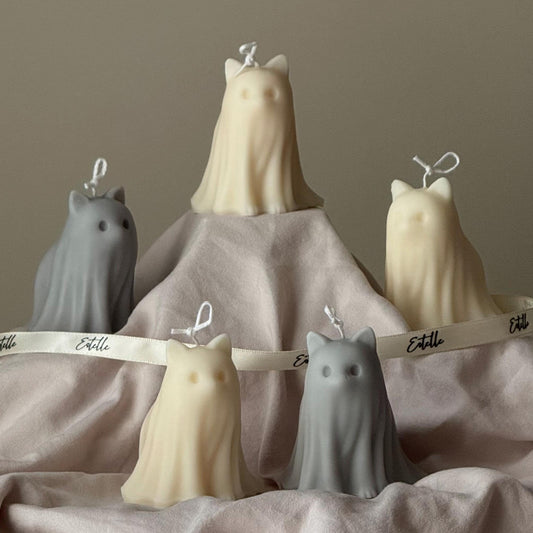 Cute Halloween Cat Ghost Candle