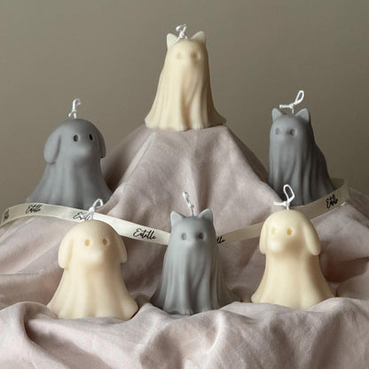 Cute Halloween Cat Ghost Candle