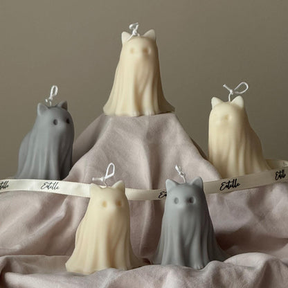 Cute Halloween Cat Ghost Candle