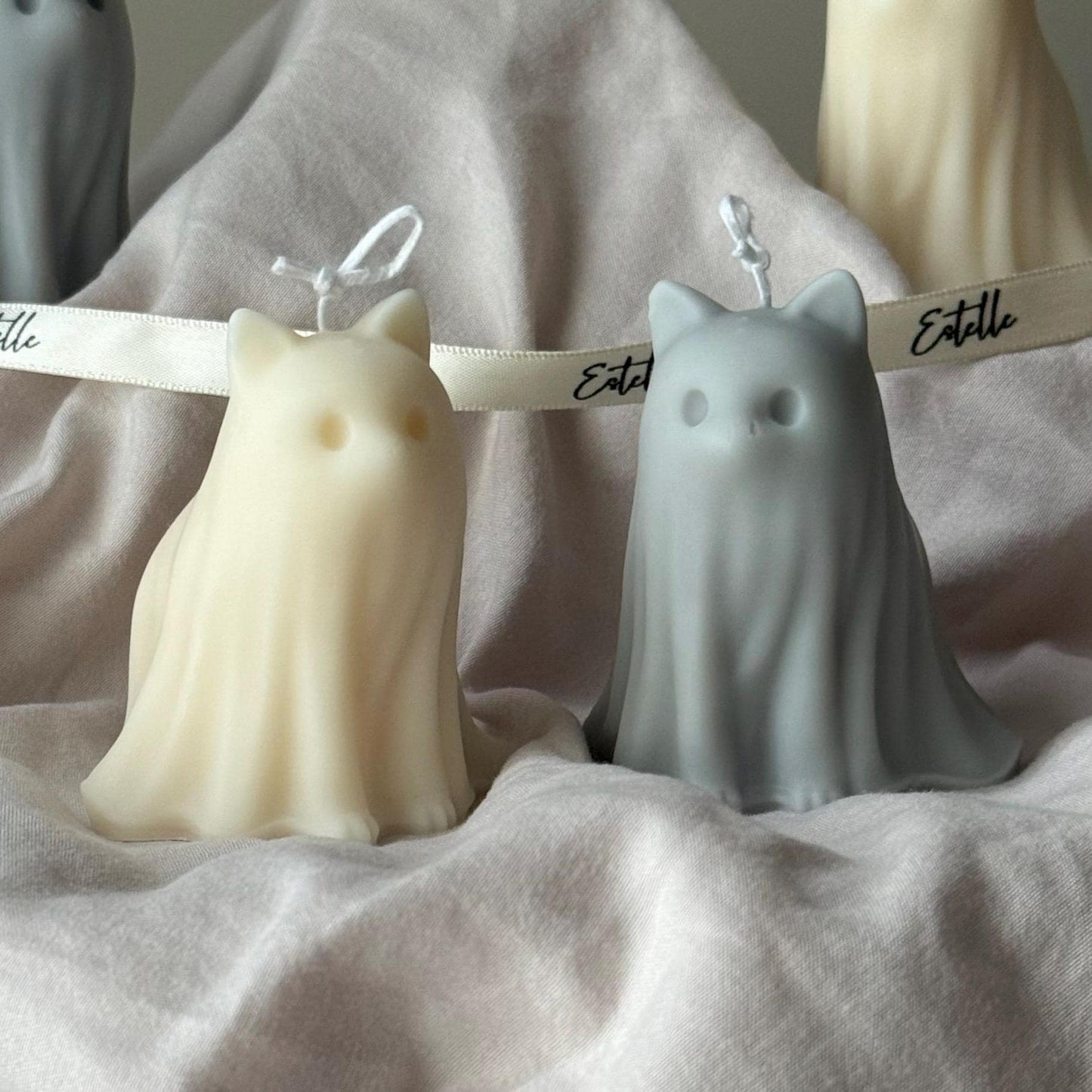 Cute Halloween Cat Ghost Candle