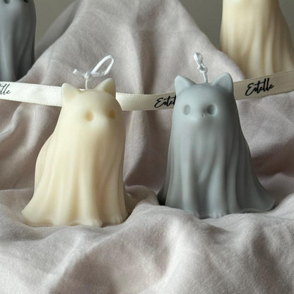 Cute Halloween Cat Ghost Candle