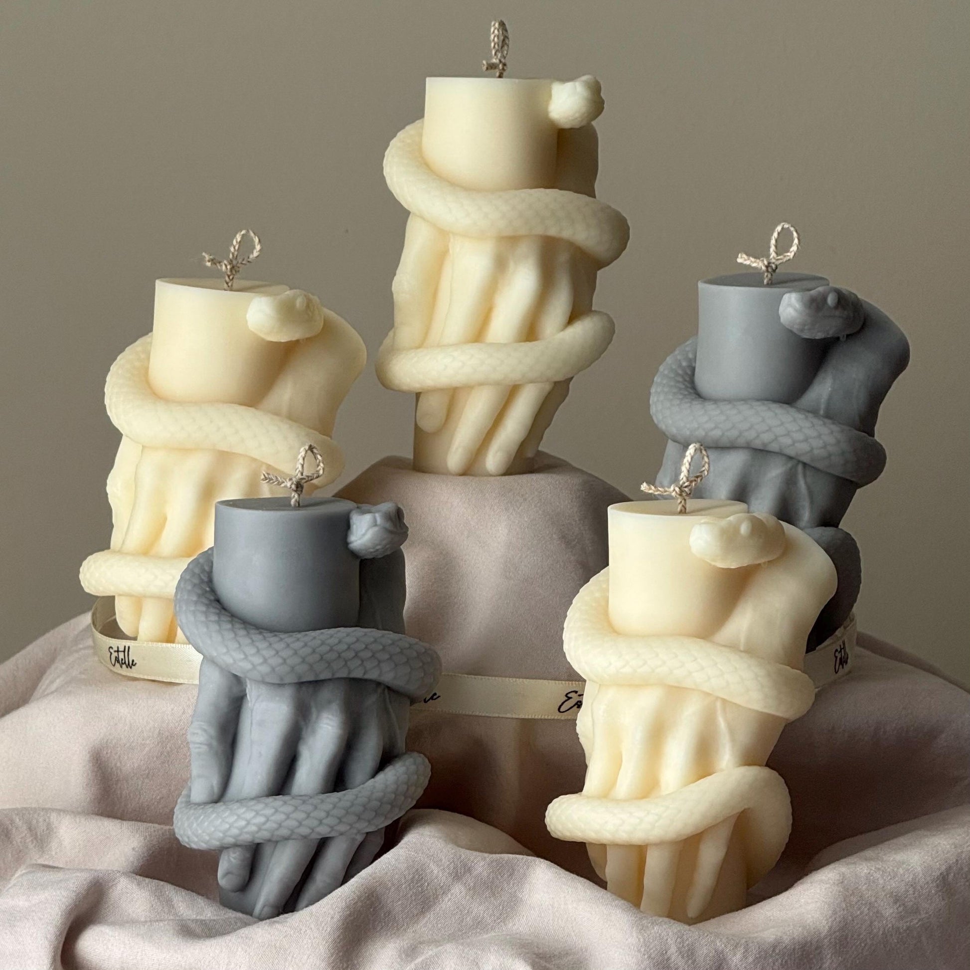 Snake Pillar Candle: Serpent Design Candle, Mystical Decor, Gothic Home Accent
