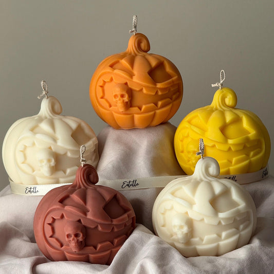 Large Pumpkin Scented Soy Wax Candle: Autumn Decor, Fall Gift